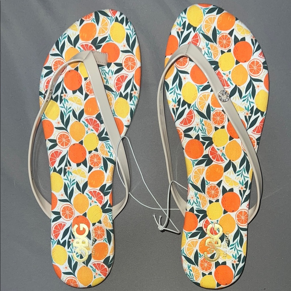 G Orange and Yellow Sandals Vibrant Summer Style